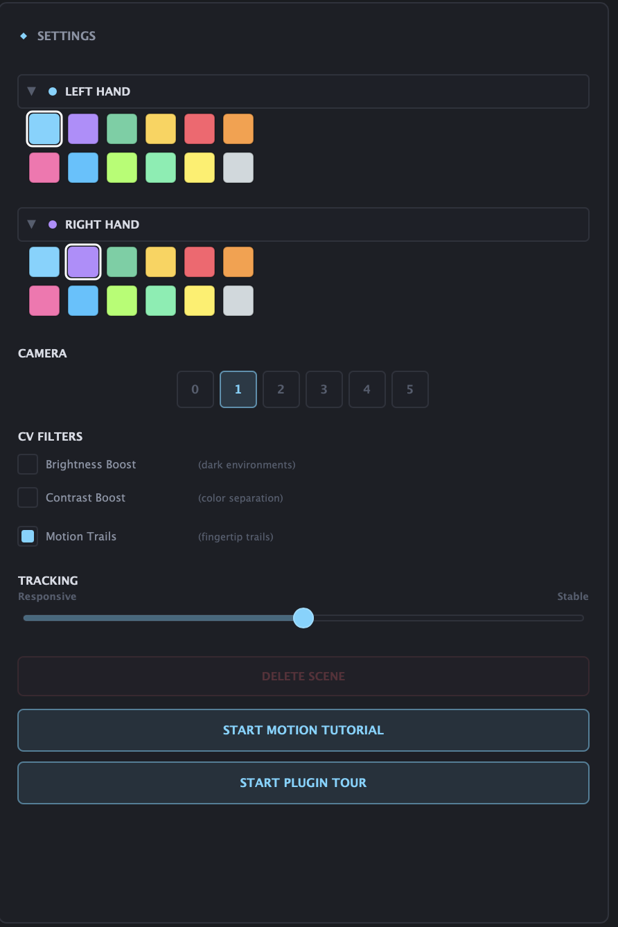 Nimbus settings panel